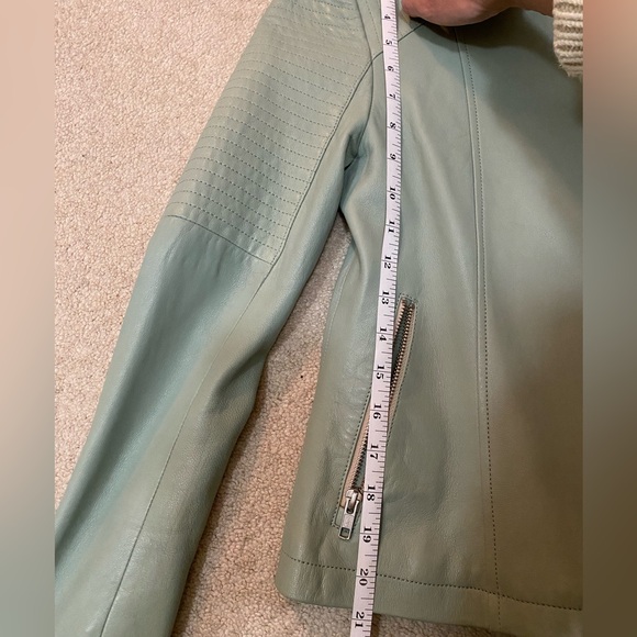 Mackage Gabby Classic Leather Jacket in Mint - Picture 7 of 13
